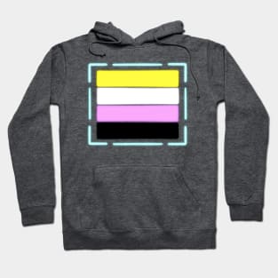 Nonbinary flag - glowing - wtframe comics Hoodie